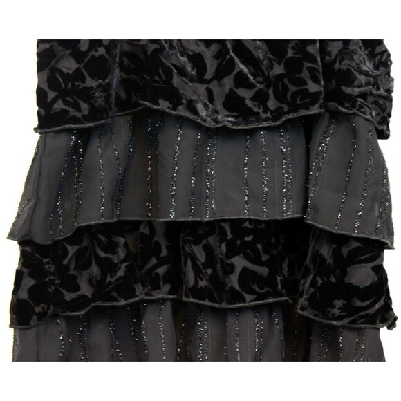 Early 00s VTG Justice Black 2pc Outfit sz 18 NWT Tank Top Layered Pants Velvet - Picture 4 of 13